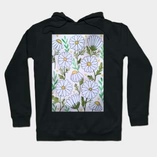 Watercolor daisy flowers Hoodie